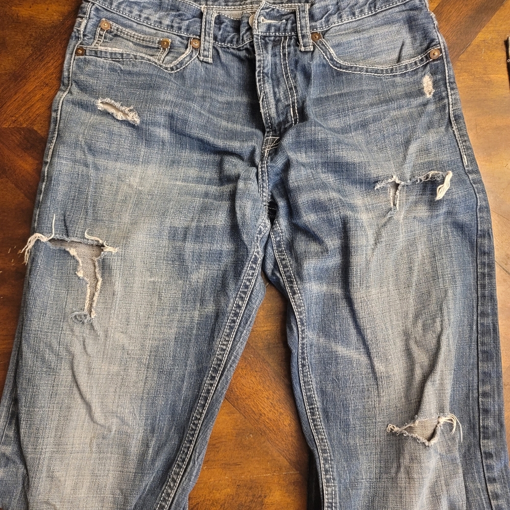 Men's AE Distressed Relaxed Straight Jeans